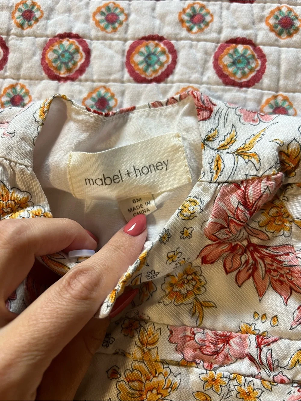 EUC Mabel + Honey Floral Bubble Romper size 6 months retails $39
